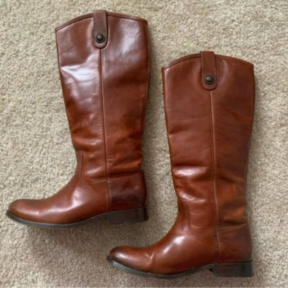 Frye  Melissa Button Leather Calf High Riding Boots - Picture 2 of 13